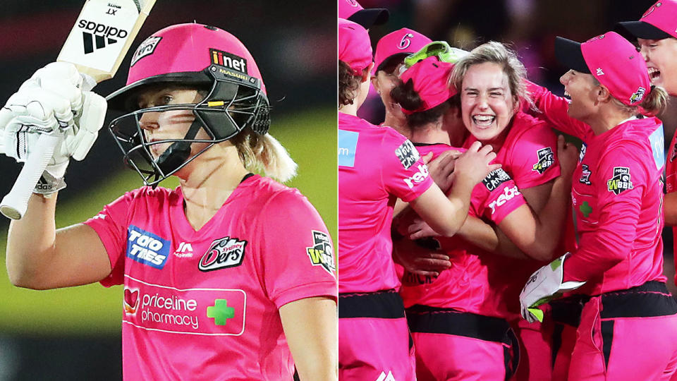 Ellyse Perry guided the Sixers to a big win over the Thunder. 