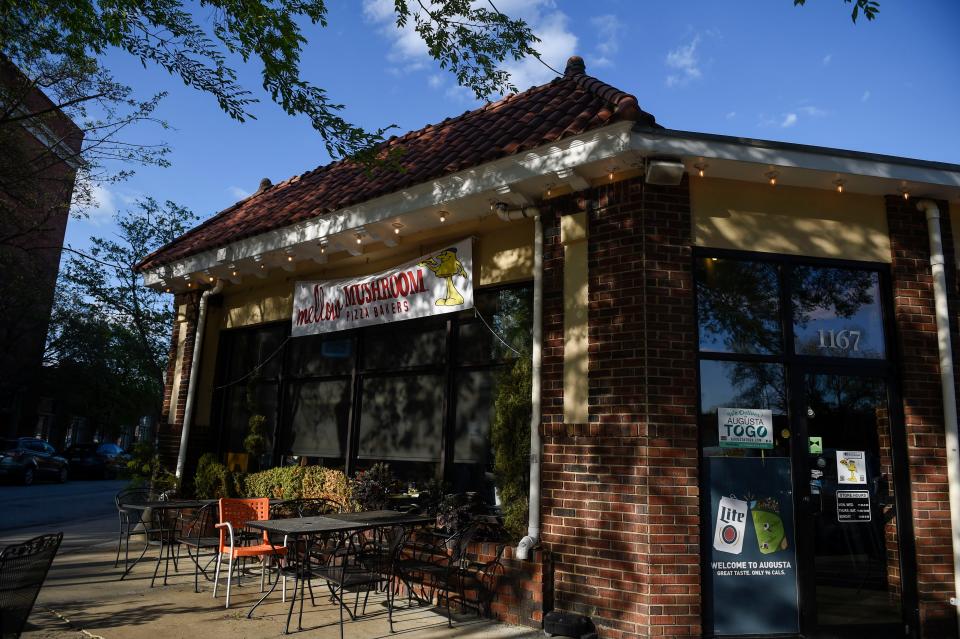 Mellow Mushroom's existing Augusta location, shown here on Friday March 25, 2022, has remained open for business while the new location is being remodeled.