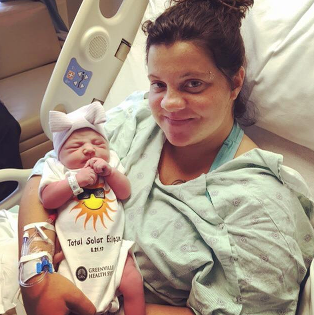 A baby born in the US yesterday was named Eclipse by her parents. [Photo: Facebook]