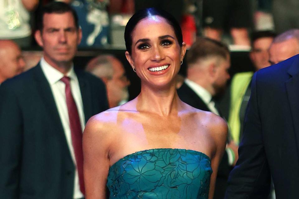 <p>Chris Jackson/Getty Images</p> Meghan Markle attends the closing ceremony of the Invictus Games on Sept. 16, 2023
