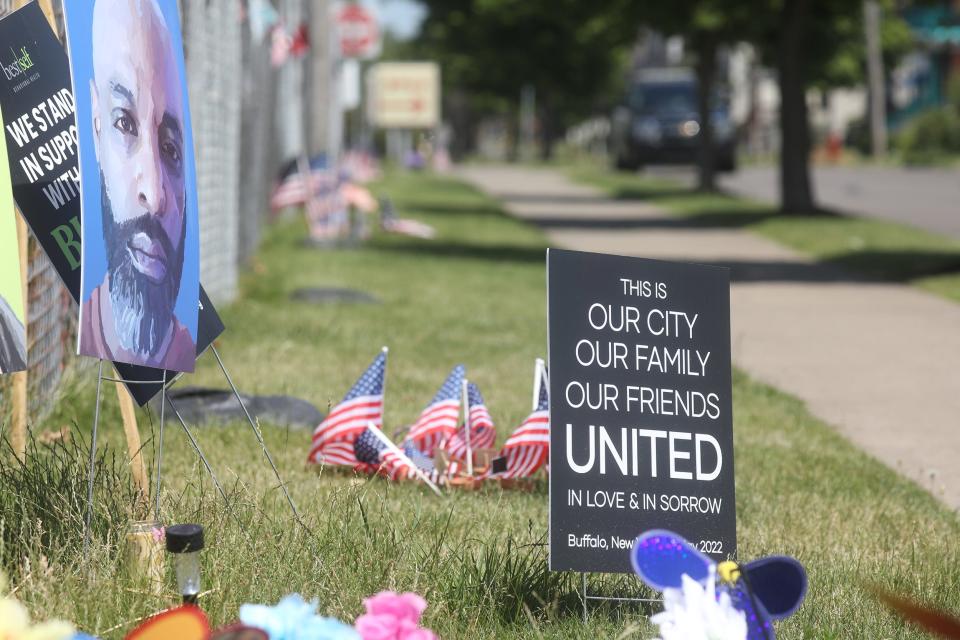 Signs of solidarity and healing joined the memorials at the Tops Friendly Market on Jefferson Avenue in the weeks and months after the racially motivated mass shooting on May 14, 2022.