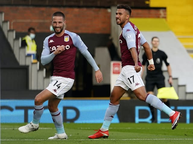 Conor Hourihane, left, celebrates his goal