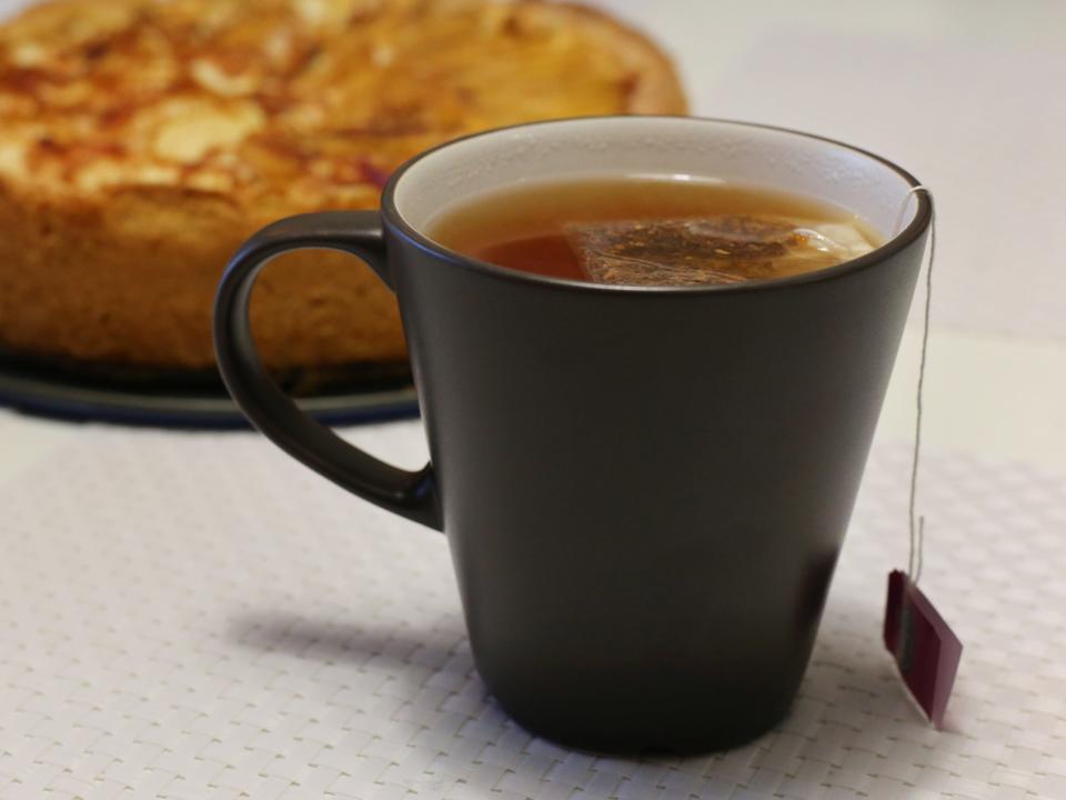 Cup of tea on table