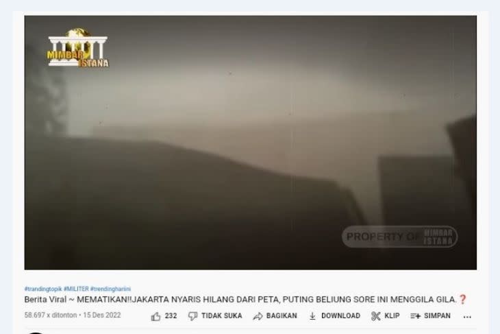 Hoaks! Jakarta nyaris hilang dari peta akibat puting beliung