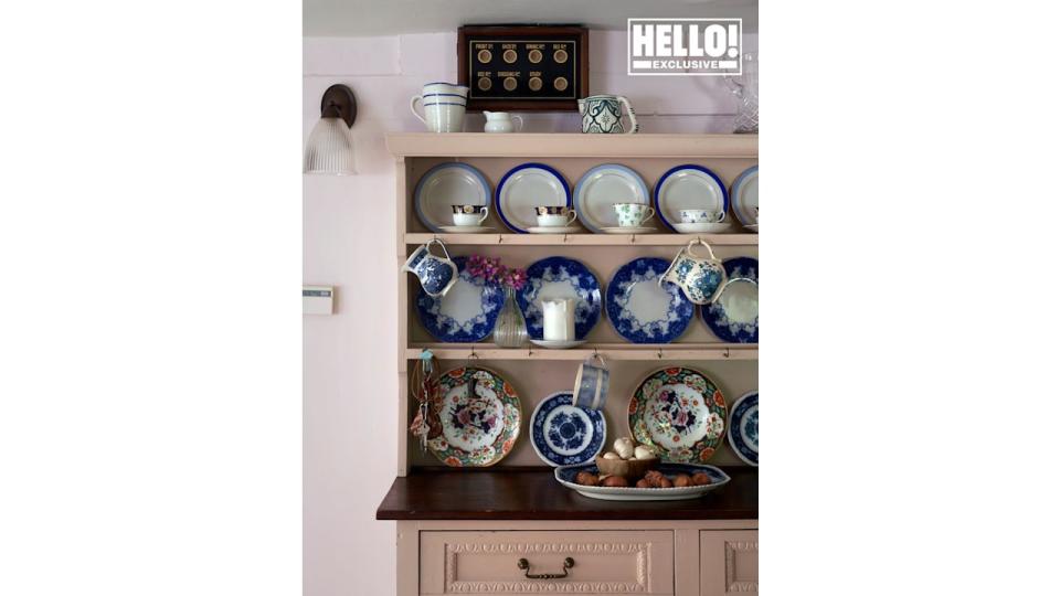 Penelope Chilvers' china cabinet at Cotswolds home