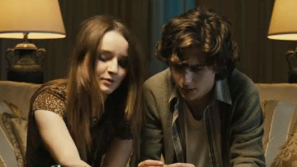 Kaitlyn Dever and Timothée Chalamet in Beautiful Boy