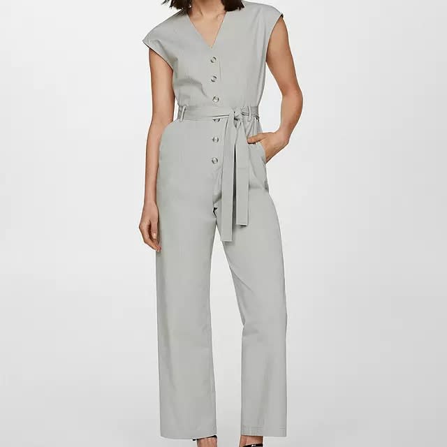 Mango Cotton Blend Jumpsuit