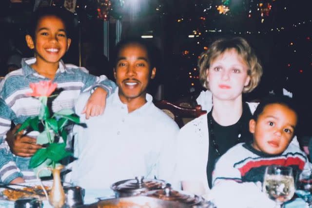 <p>Lewis Hamilton Instagram</p> Lewis Hamilton with his father Anthony, step-mom Linda, and brother Nicholas.