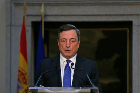 European Central Bank (ECB) President Mario Draghi attends a meeting of the Deusto Business School in Madrid, Spain, November 30, 2016. REUTERS/Juan Medina