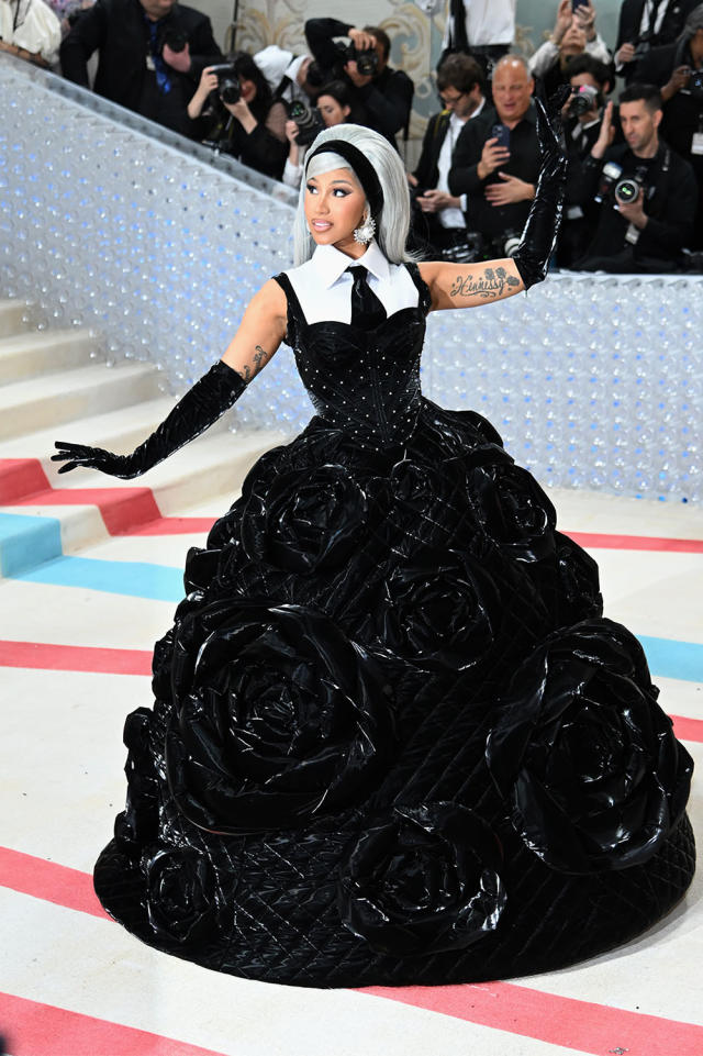 Cardi B Channels Karl Lagerfeld and Chanel with 2 Gowns at Met Gala