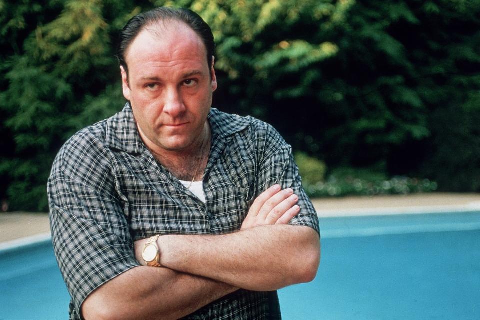 Actor James Gandolfini in scene from HBO TV drama series The Sopranos.