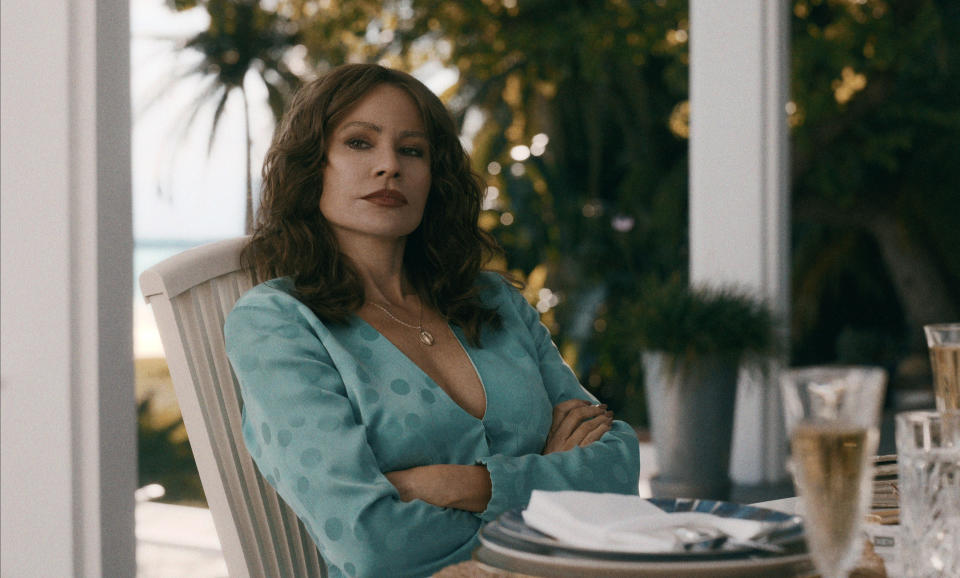 Sofia Vergara as Griselda, who became known as The Godmother, in Griselda. Griselda (Netflix)