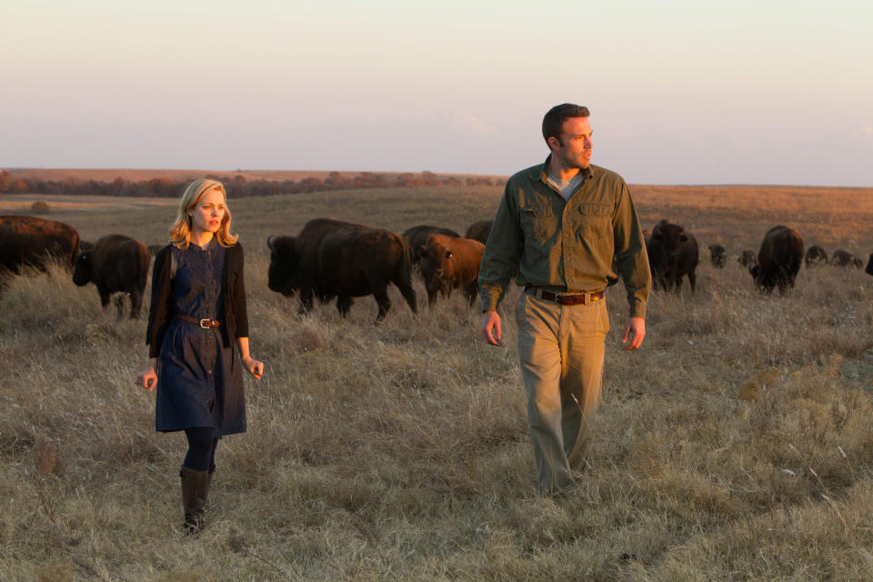 This undated photo provided by Magnolia Pictures shows Ben Affleck and Rachel McAdams in a scene from, "To the Wonder." (AP Photo/Magnolia Pictures, Mary Cybulski)