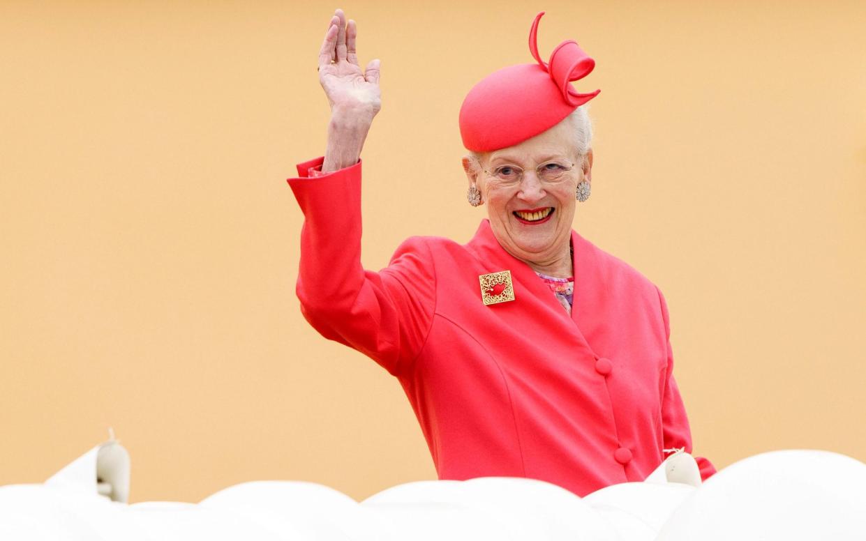Queen Margrethe II waves from the Royal Yacht Dannebrog - Meet Europe's new longest-reigning monarch - Denmark's chain-smoking Queen Margrethe II - Bo Amstrup/Ritzau Scanpix/AFP via Getty Images