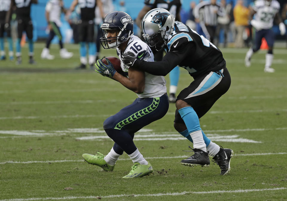 The Panthers DBs should expect to pile up the tackles in a likely high-scoring game in Week 13. (AP Photo/Chuck Burton)