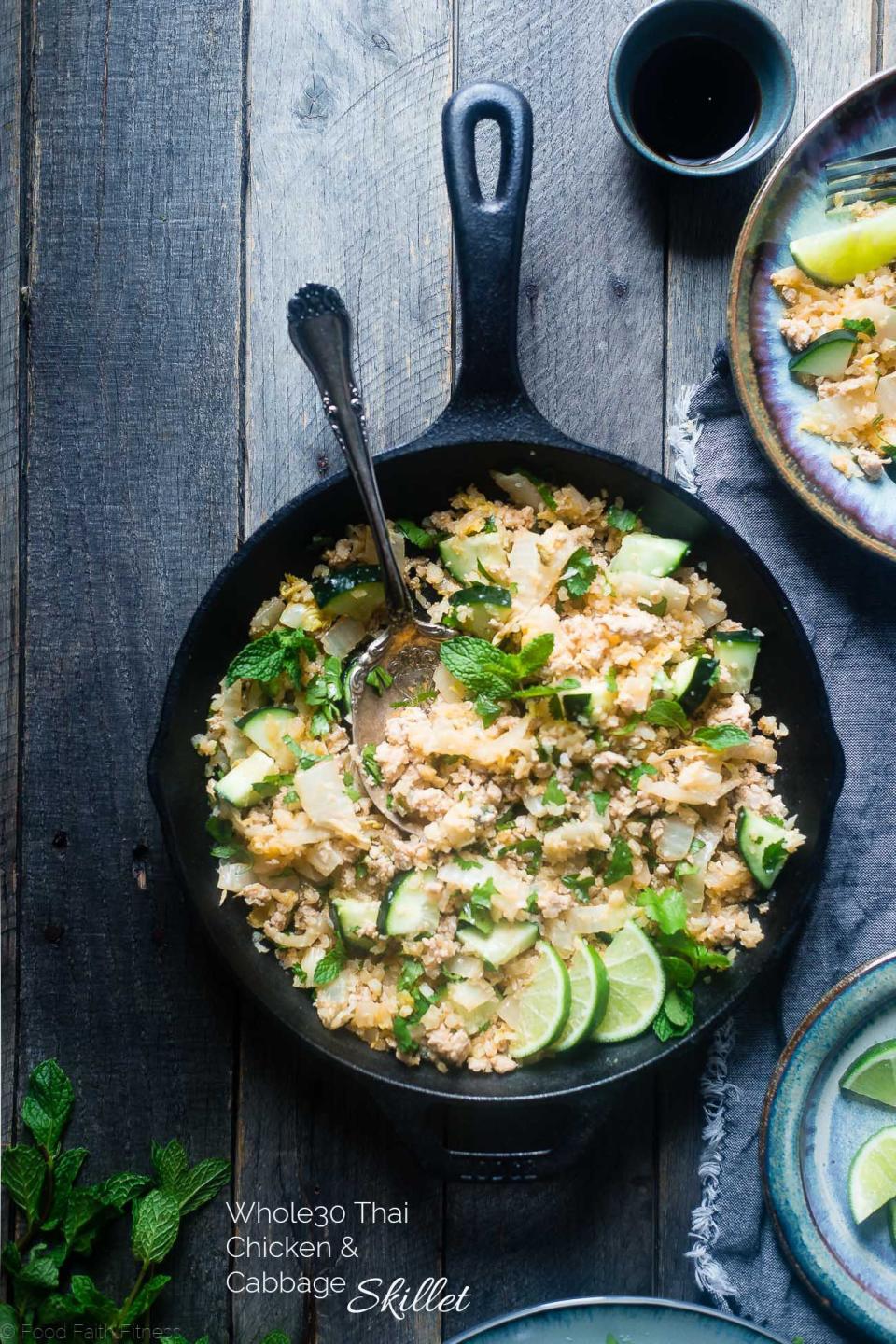 Larb Gai Thai Skillet from Food Faith Fitness