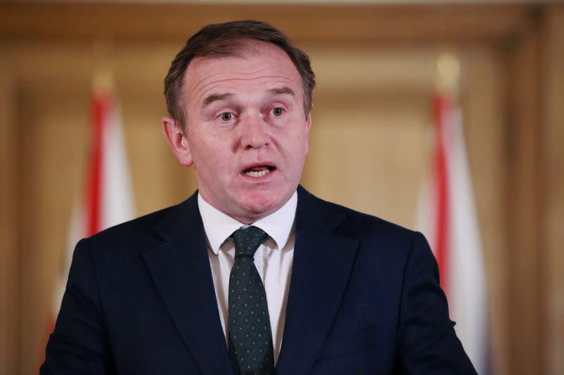 FILE PHOTO: Britain's Secretary of State for Environment George Eustice gives daily address to nation on coronavirus in London