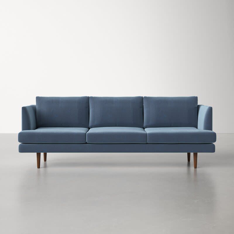 Miller 84" Velvet Recessed Arm Sofa