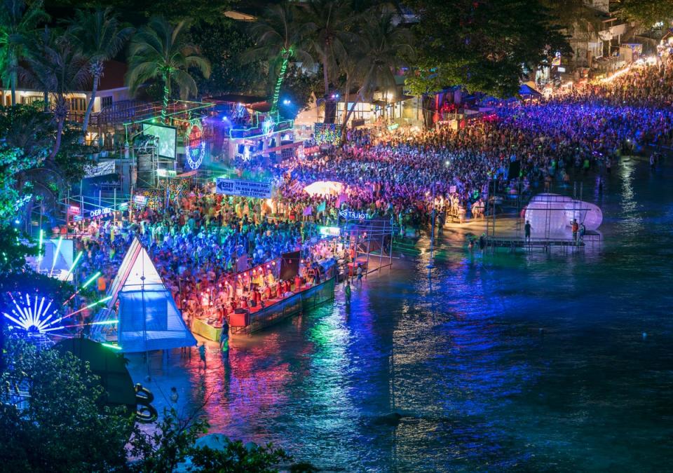 The famous Full Moon Party takes place on Koh Phangan once a month (Getty Images)