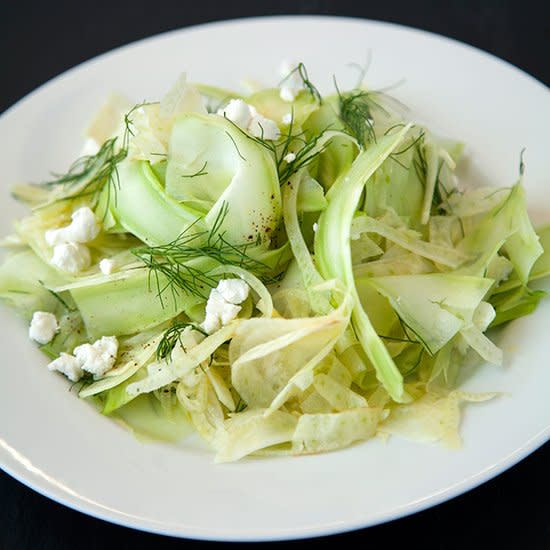 Shaved Broccoli and Fennel Salad with Goat Cheese