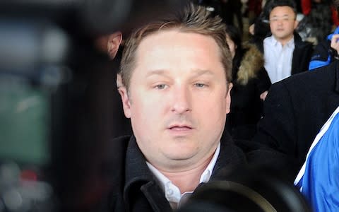 China arrested two Canadians including businessman Michael Spavor - pictured - after Ottawa detained a senior executive from tech giant Huawei at the behest of the US - Credit: WANG ZHAO/AFP/Getty Images