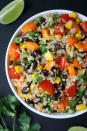 <p>If the weather makes you feel like indulging in margaritas and pretending you’re on a southern vacation, mix up this salad for an at-home fiesta. With all of the staples of a solid Mexican dish, this salad will be a healthy hit with the quinoa giving your guests an added protein boost. <i>(Photo <a href="http://www.thegardengrazer.com/2016/01/mexican-quinoa-salad.html" rel="nofollow noopener" target="_blank" data-ylk="slk:via The Garden Grazer;elm:context_link;itc:0;sec:content-canvas" class="link ">via The Garden Grazer</a>)</i></p>