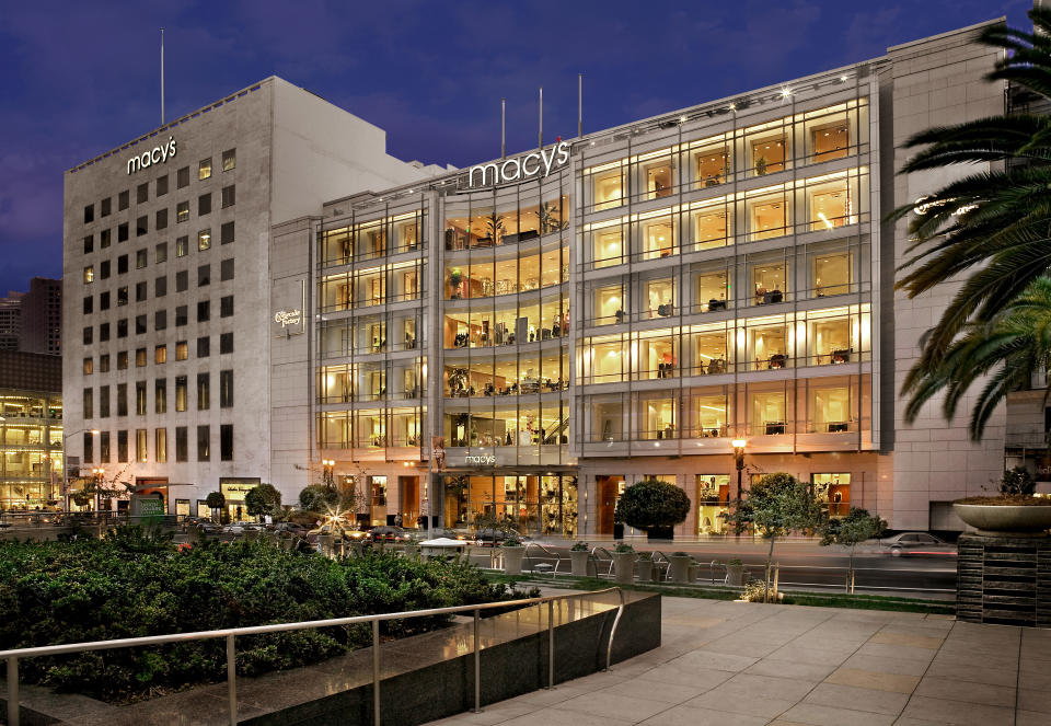 The exterior of Macy's Union Square flagship store in San Francisco.