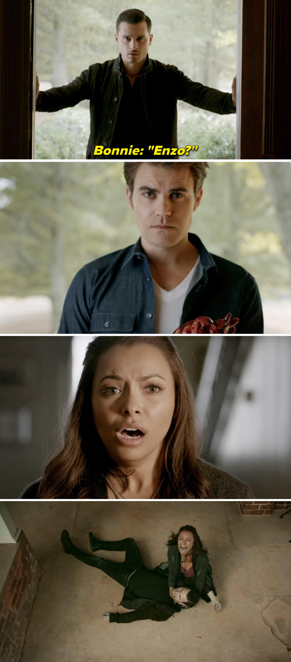 Bonnie screams as Enzo dies in front of her