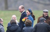 The royal couple greeted fans in Sandringham, England.