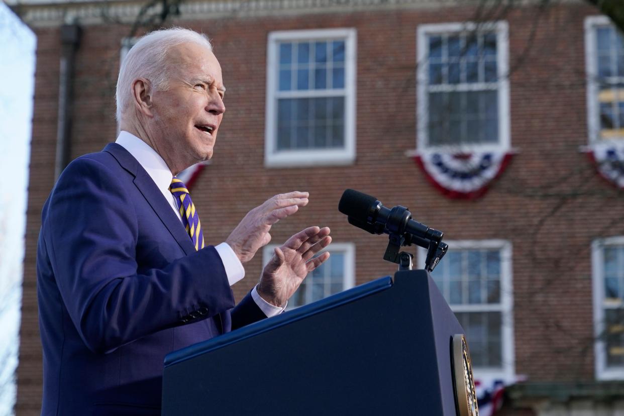 President Joe Biden speaks in Atlanta on Jan. 11.