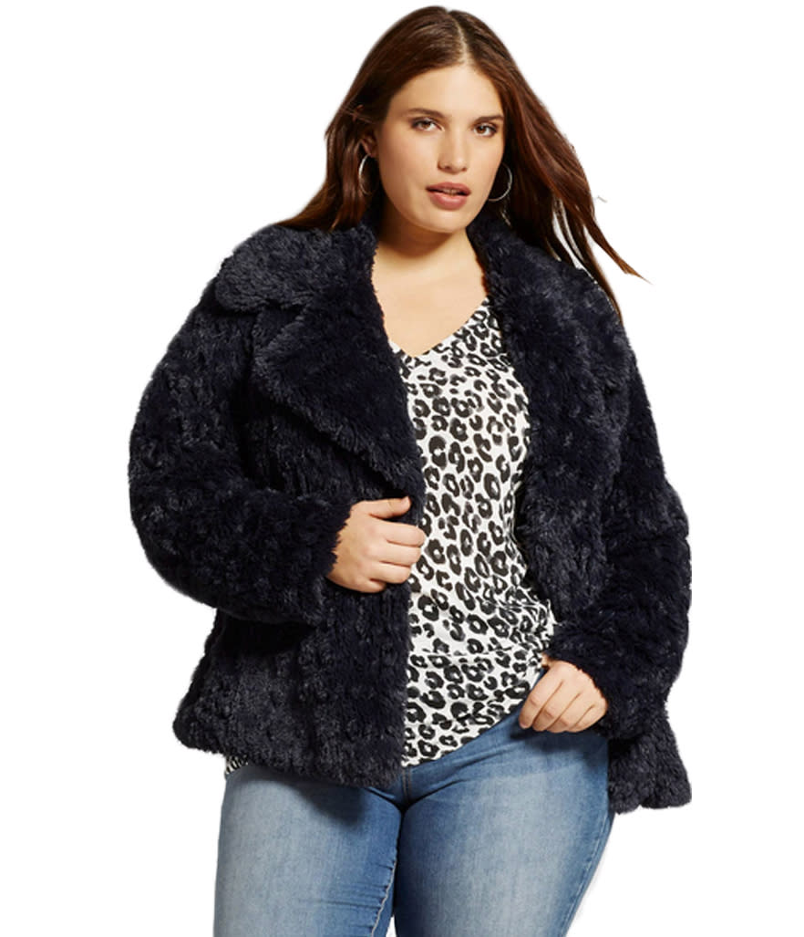 Ava & Viv Faux Fur Slate Jacket