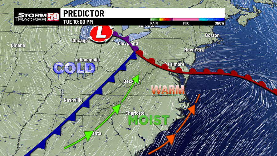 A strong cold front races toward our region by the evening hours.