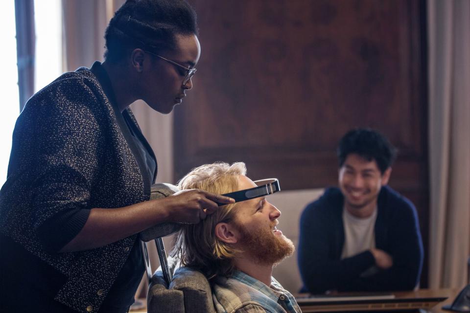 <h1 class="title">BLACK MIRROR, Wunmi Mosaku, Wyatt Russell, Ken Yamamura in 'Hated in the Nation' (Season 3, Episode</h1><cite class="credit">©Channel Four/Courtesy Everett Collection</cite>