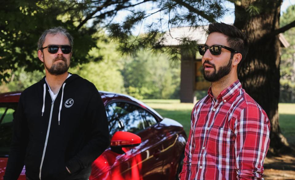 <p>Alex Stoklosa and Davey Johnson share a break in the action during 10Best testing. </p>