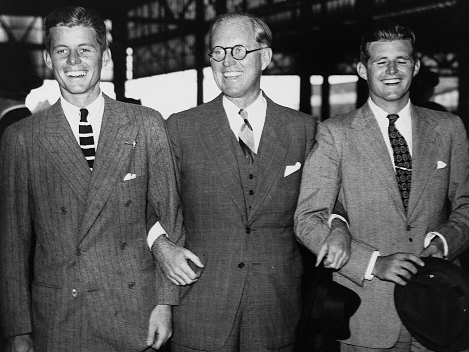 Joe Kennedy Sr. with his sons John and Joseph Jr. in 1937.