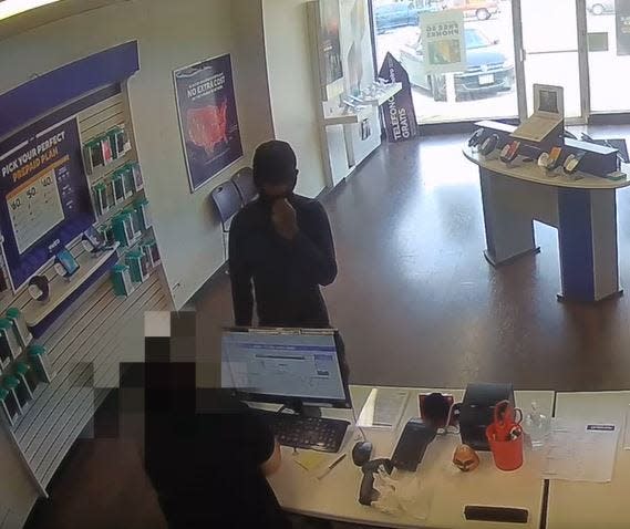 The Lubbock Police Department’s Major Crimes Unit released a surveillance video as it continues searching for a suspect in a robbery Sunday afternoon at a central Lubbock mobile phone store.