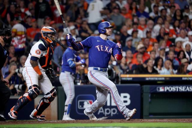 Houston, United States. 14th Apr, 2023. Texas Rangers manager Bruce Bochy  (15) during the MLB game between the Texas Ranges and the Houston Astros on  Friday, April 14, 2023 at Minute Maid Park in Houston, Texas. The Rangers  defeated the Astros