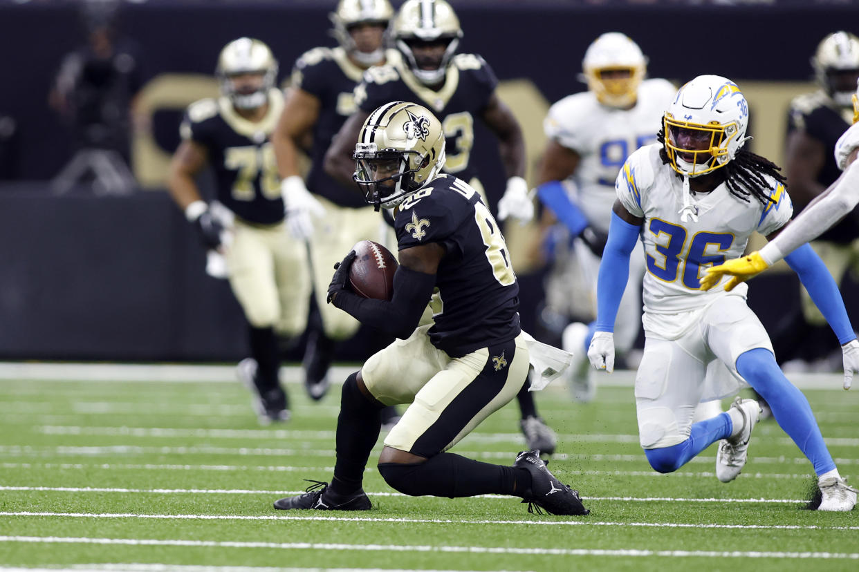 New Orleans Saints receiver Jarvis Landry is being overlooked in fantasy drafts, so he's a great add before the season starts. (AP Photo/Tyler Kaufman)