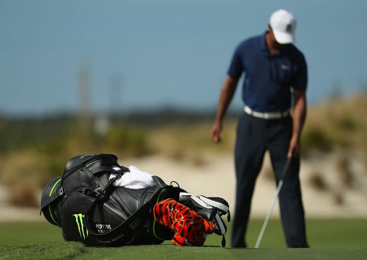 Tiger's back. (Getty Images)