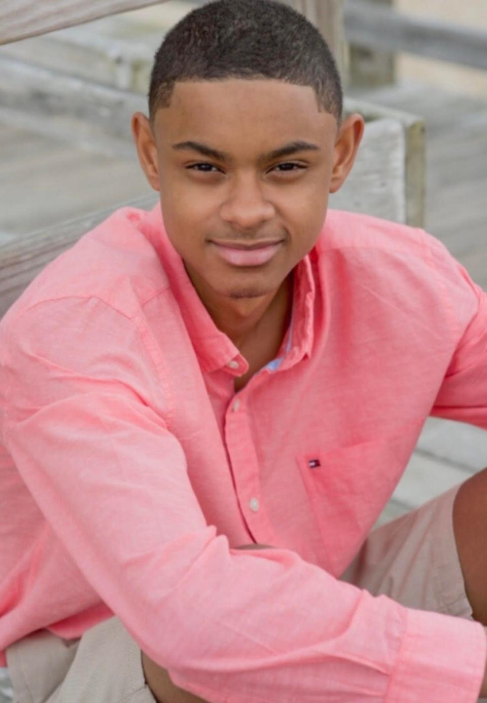 Senior portrait of Barnstable High School student Devon Harris. He graduated in 2017 with a perfect attendance record.