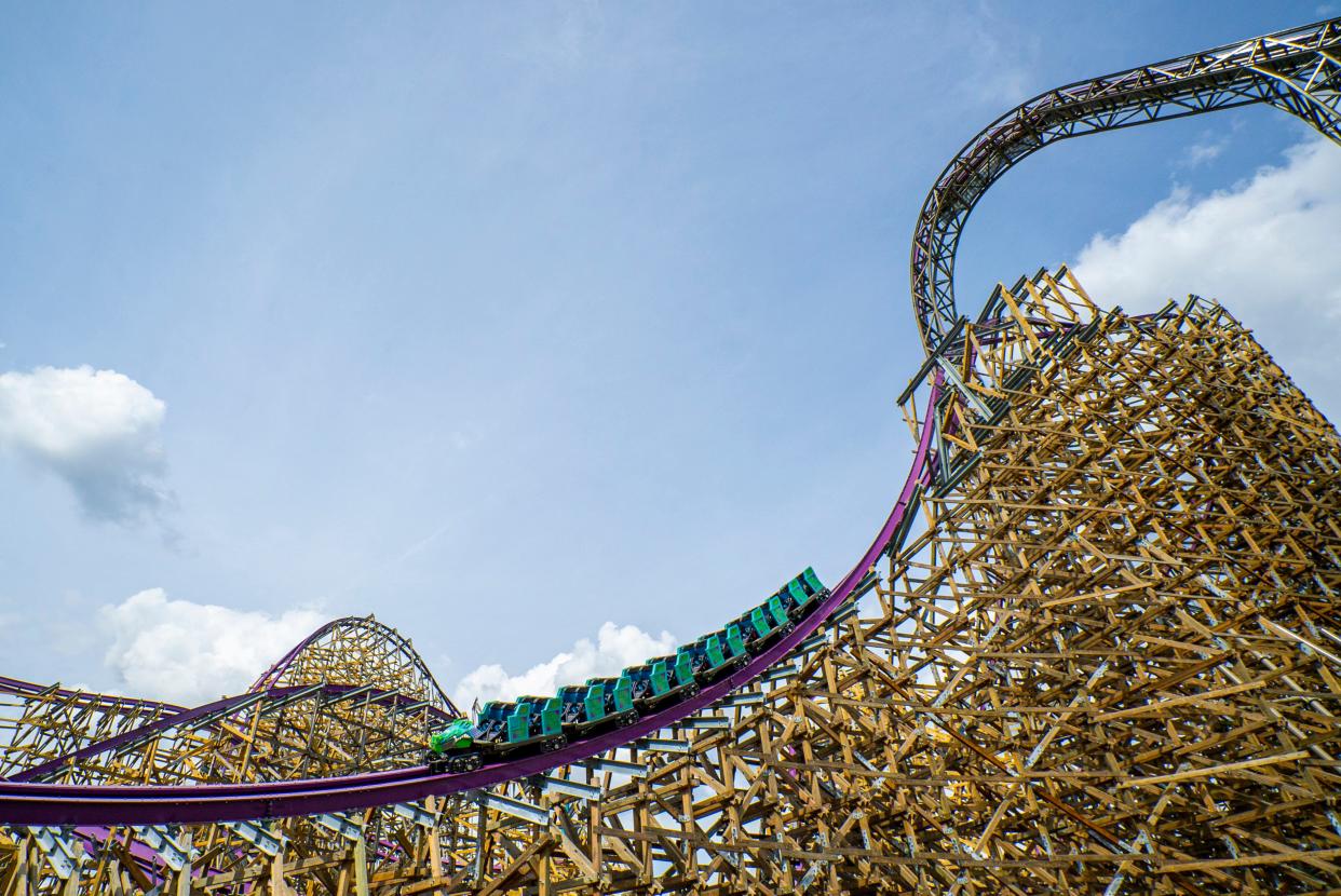 Busch Gardens Tampa Bay's long-awaited Iron Gwazi will be the world’s fastest, steepest and tallest hybrid wooden-and-steel coaster.