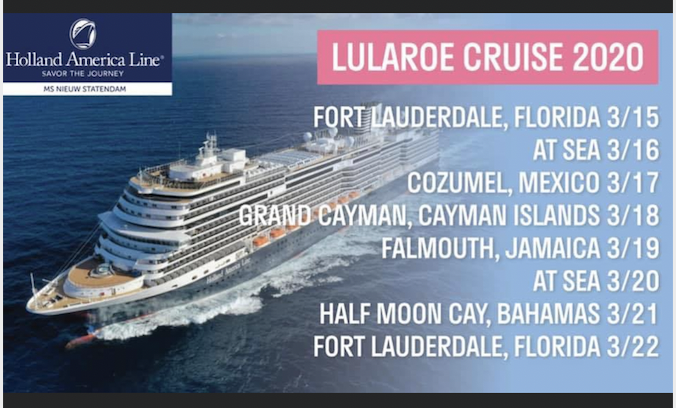 LuLaRoe Cruise 2020 planned itinerary. (Screenshot obtained and verified by Cashay.) 