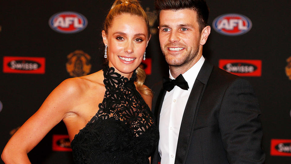 Brooke and Trent Cotchin, pictured here at the 2016 Brownlow Medal ceremony.