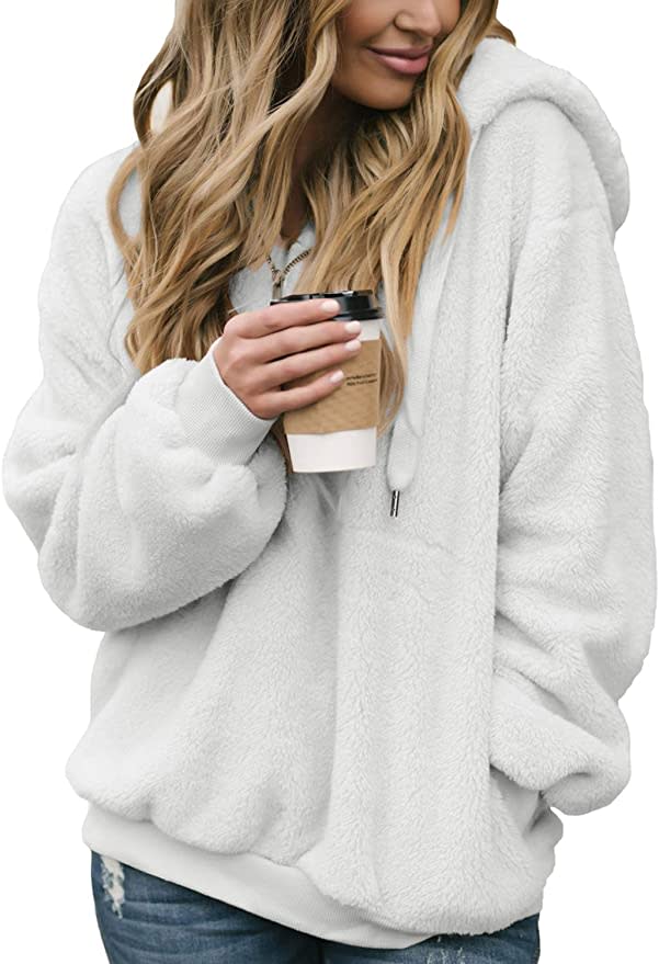 A photo of someone wearing the Dokotoo Fuzzy Sweatshirt