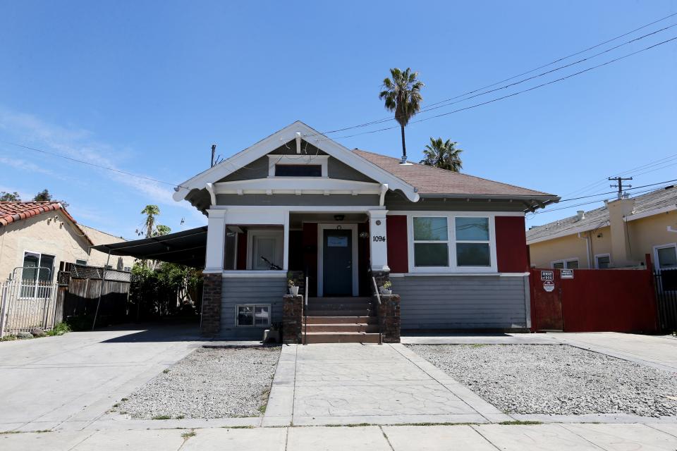 The entrance to Iglesia Evangelica Apostoles y Profetas church, which is in a backroom of a multi-family home located on the 1000 block of 2nd Street in San Jose, Calif., seen on Friday, May 6, 2022. It was the location of the killing of a 3-year-old girl, in an alleged exorcism.