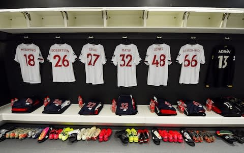 Dressing room of Liverpool before the Premier League match between West Ham United and Liverpool  - Credit: Getty Images