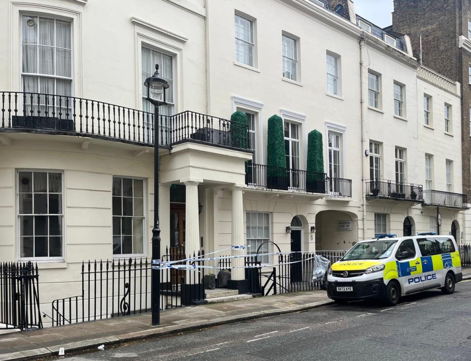 The scene on Stanhope Place, Bayswater, where a murder investigation is under way (William Warnes/PA Wire)