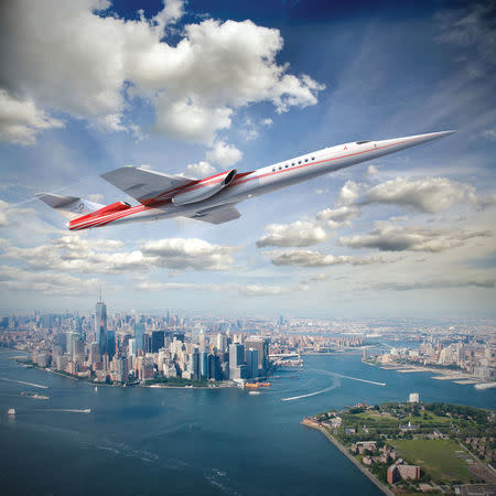 An artist's impression shows an Aerion AS2 supersonic airliner in this undated handout on December 15, 2017. Aerion Corporation/Handout via REUTERS