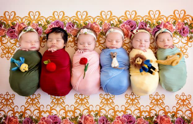 <p>Californian photographer and real-life fairy godmother Karen Marie transformed six adorable babies into mini Disney princesses </p>