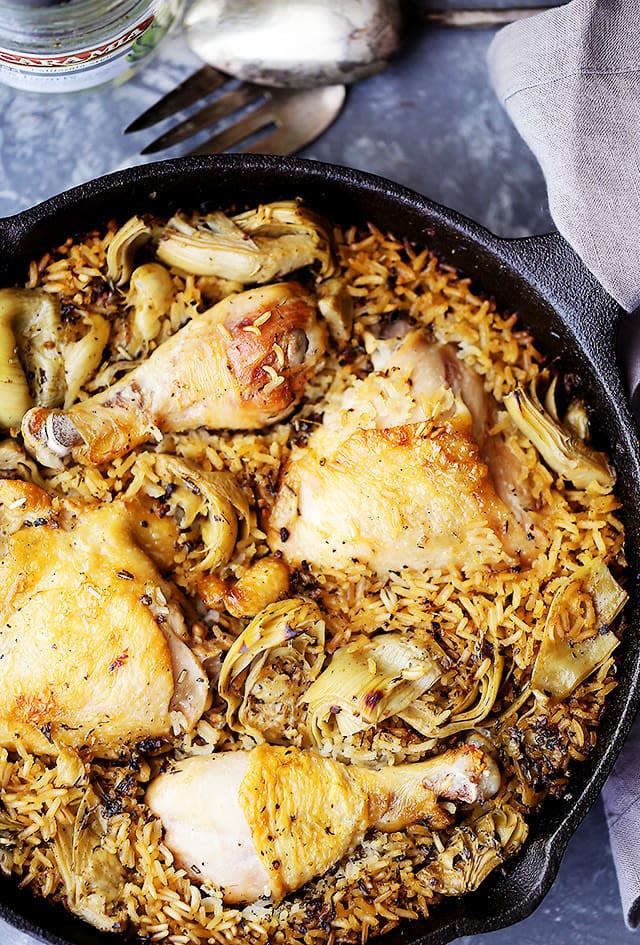 Chicken & rice with artichokes